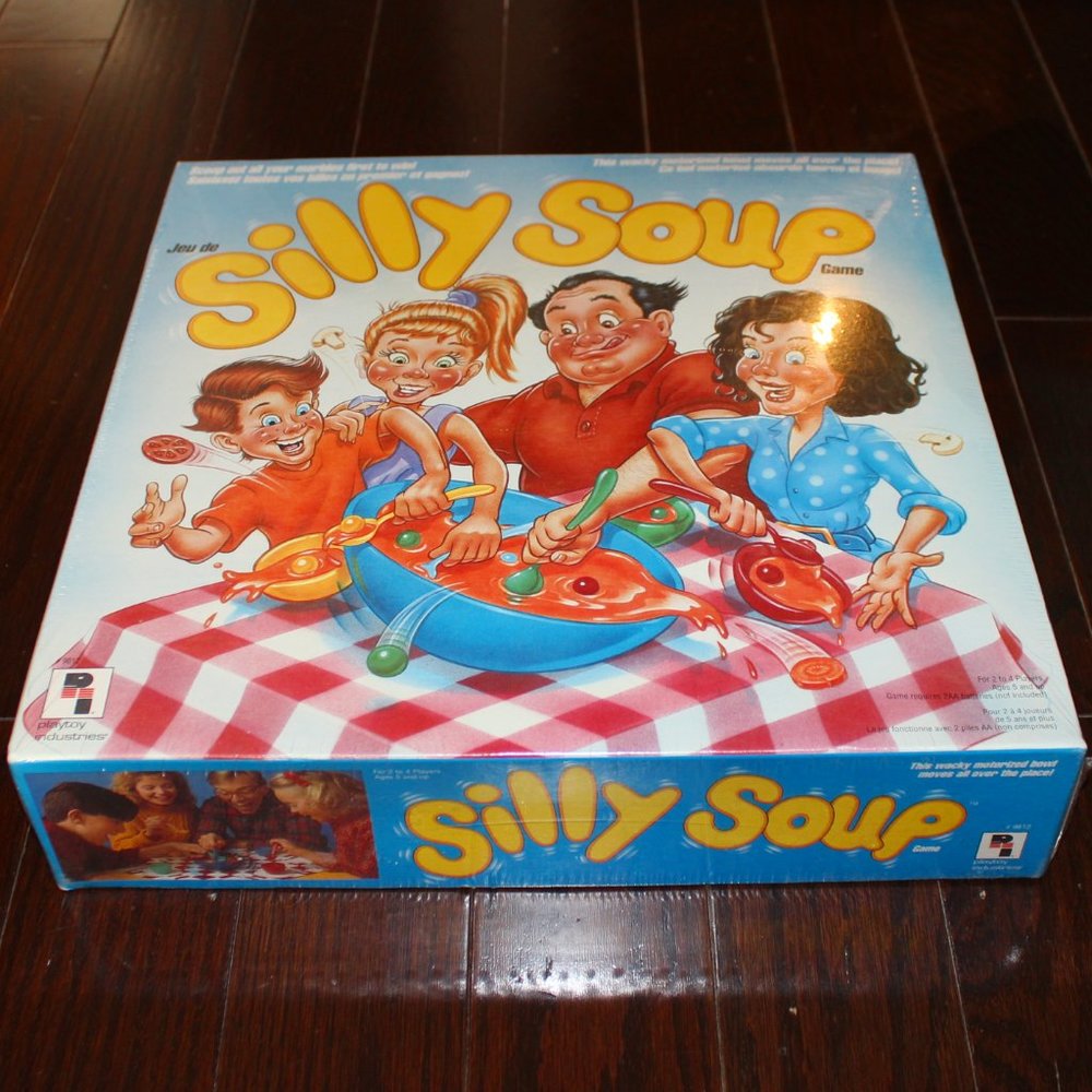 Silly Soup game 1991 Pressman motorized moving wacky bowl family fun party toy